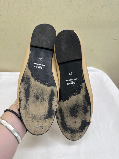 Jonak Women's Size 39 = 8-1/2 Tan Flats Shoes
