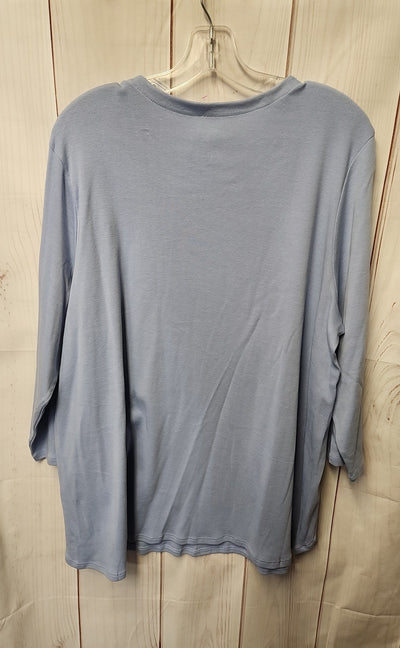 J Jill Women's Size 2X Blue 3/4 Sleeve Top