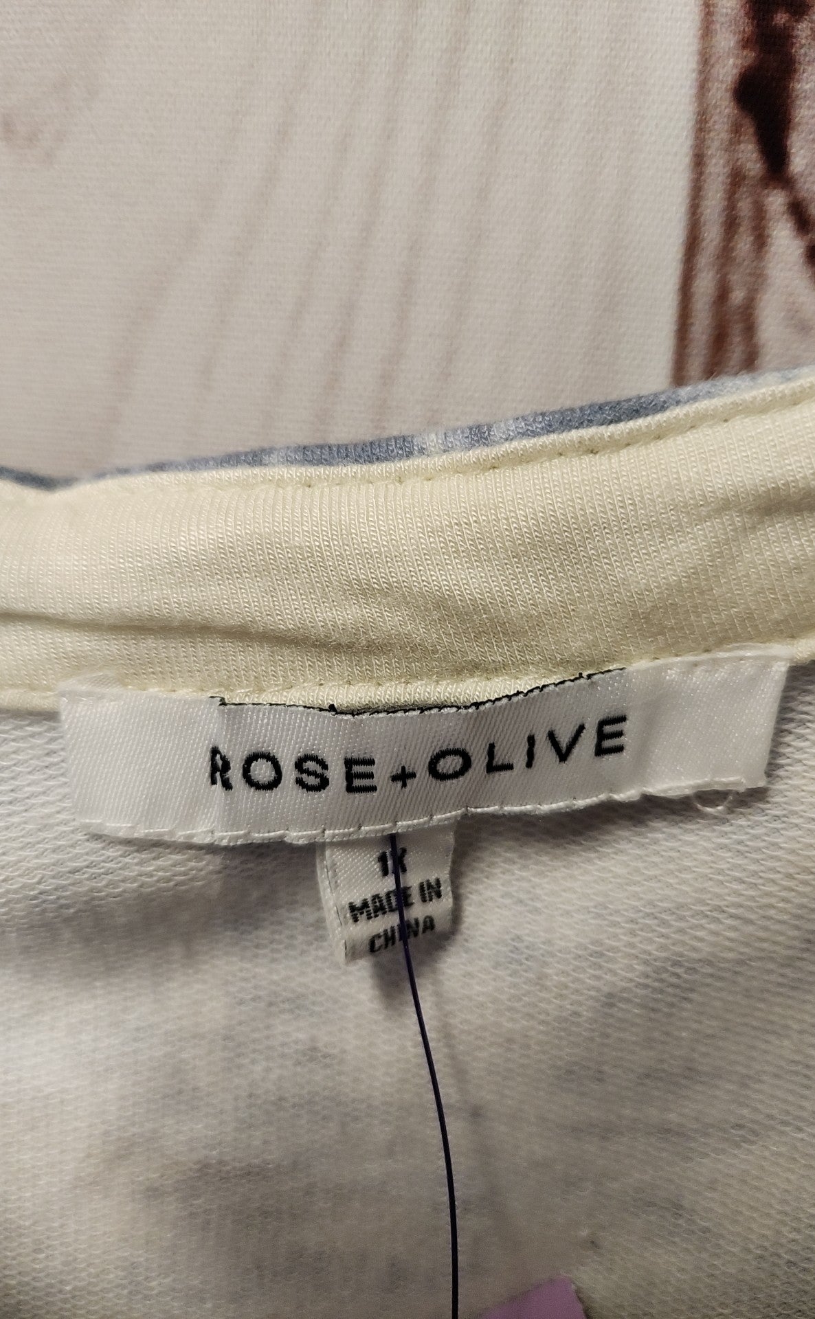 Rose & Olive Women's Size 1X Yellow & Blue Short Sleeve Top