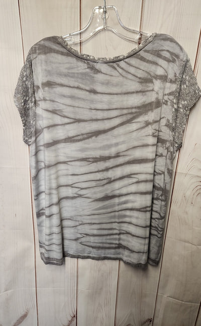 Chico's Women's Size 3 = US XL Gray Short Sleeve Top