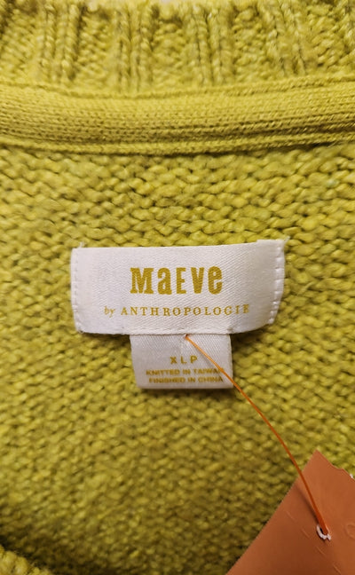 Maeve Anthropologie Women's Size XL Petite Lime Green Sweater