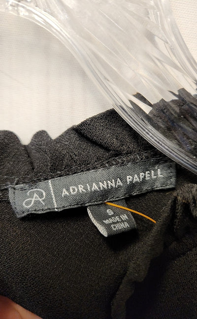 Adrianna Papell Women's Size S Black Lace Long Sleeve Top