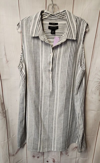 Tahari Women's Size 2X Gray Linen Dress