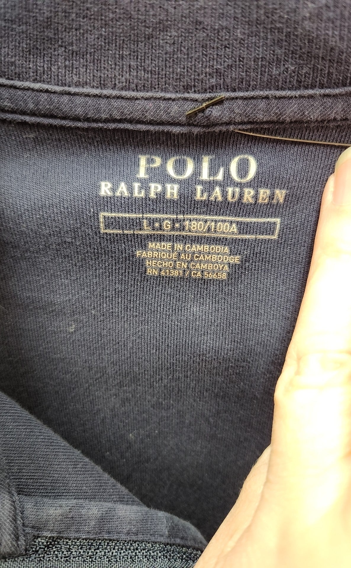 Polo by Ralph Lauren Men's Size L Navy Sweatshirt Zip Jacket w/Zip Pockets