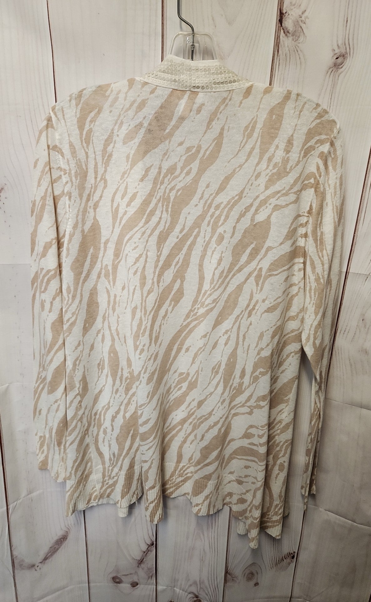 Chico's Women's Size 3 = US XL Beige Animal Print Cardigan