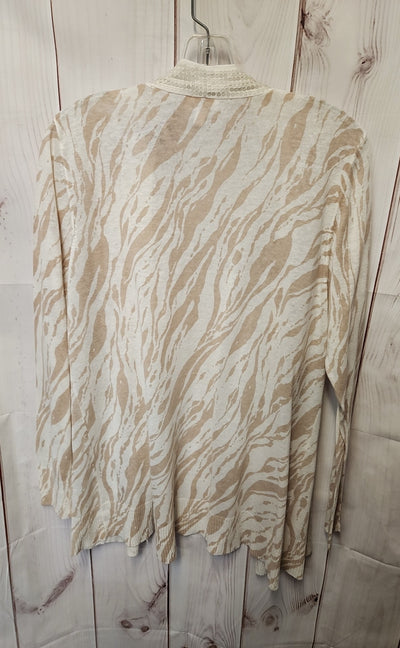 Chico's Women's Size 3 = US XL Beige Animal Print Cardigan