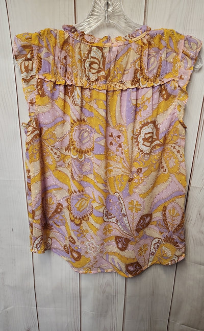 Maison d'Amelie Women's Size S Pink & Yellow Short Sleeve Top
