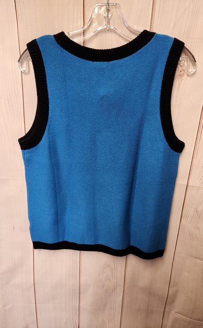 NWT Talbots Women's Size L Petite Blue Sleeveless Top