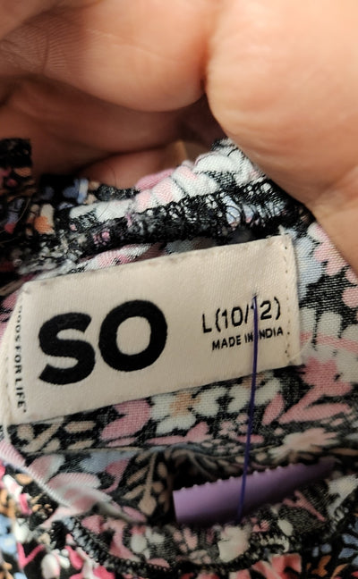 So Girl's Size 10/12 Black & Pink Romper