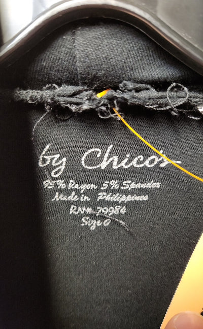 Chico's Women's Size 0 = US S Black Long Sleeve Top