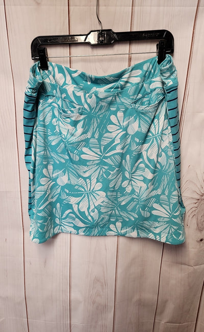 NWT Weekends by Chico's Women's Size 3 = US 16 Teal Floral Skorts