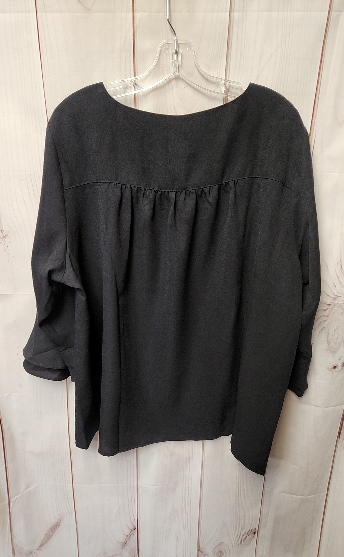 Lands End Women's Size 18 Black 3/4 Sleeve Top