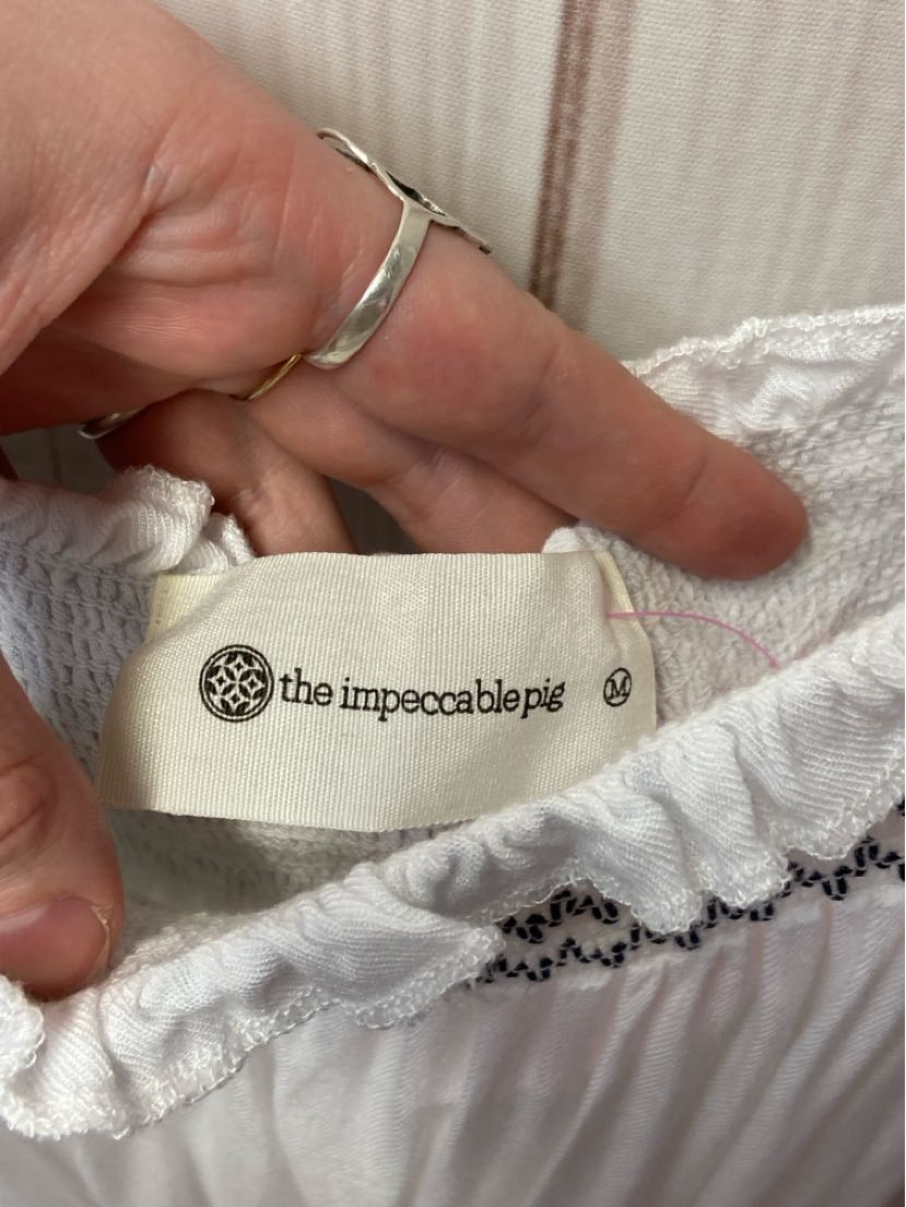 The Impeccable Pig Women's Size M White Romper