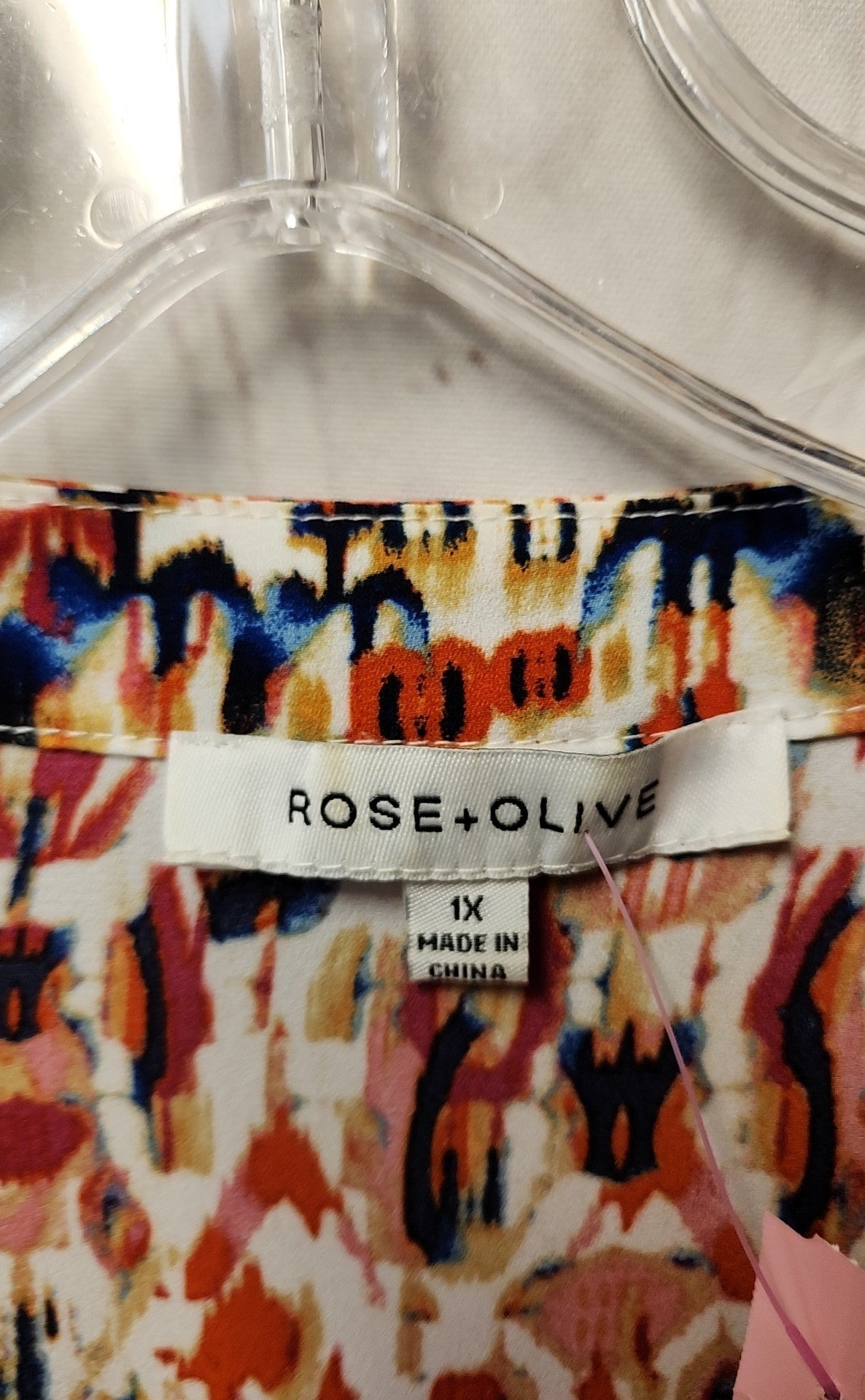 Rose & Olive Women's Size 1X Orange 3/4 Sleeve Top