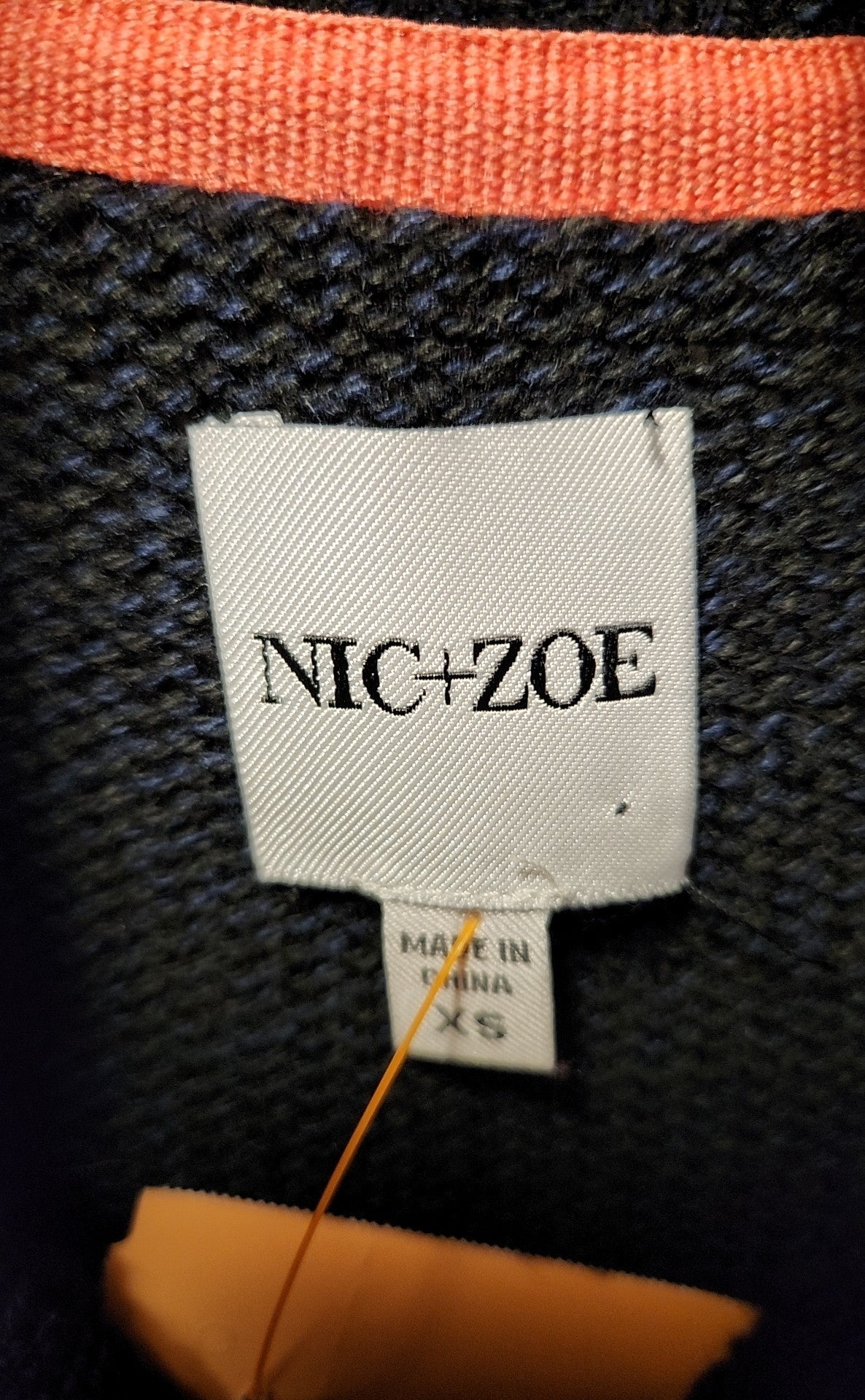 Nic & Zoe Women's Size XS Navy Full Zip Sweater