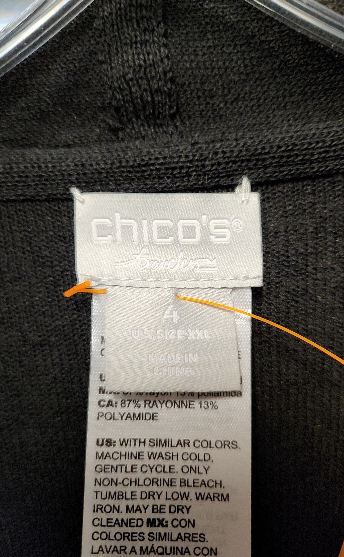 Chico's Travelers Women's Size 4 = US XXL Black Cardigan
