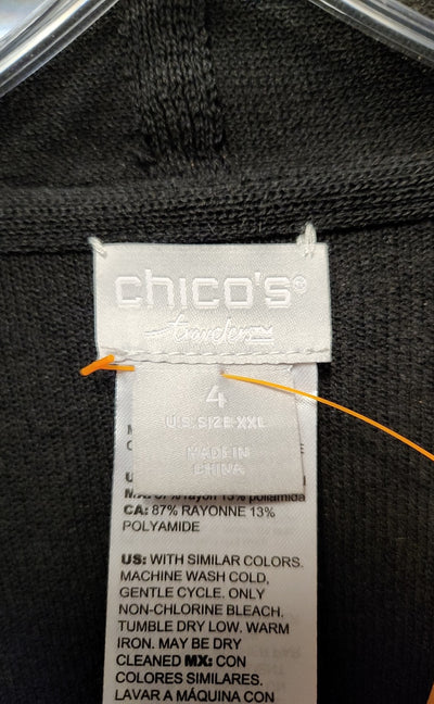 Chico's Travelers Women's Size 4 = US XXL Black Cardigan