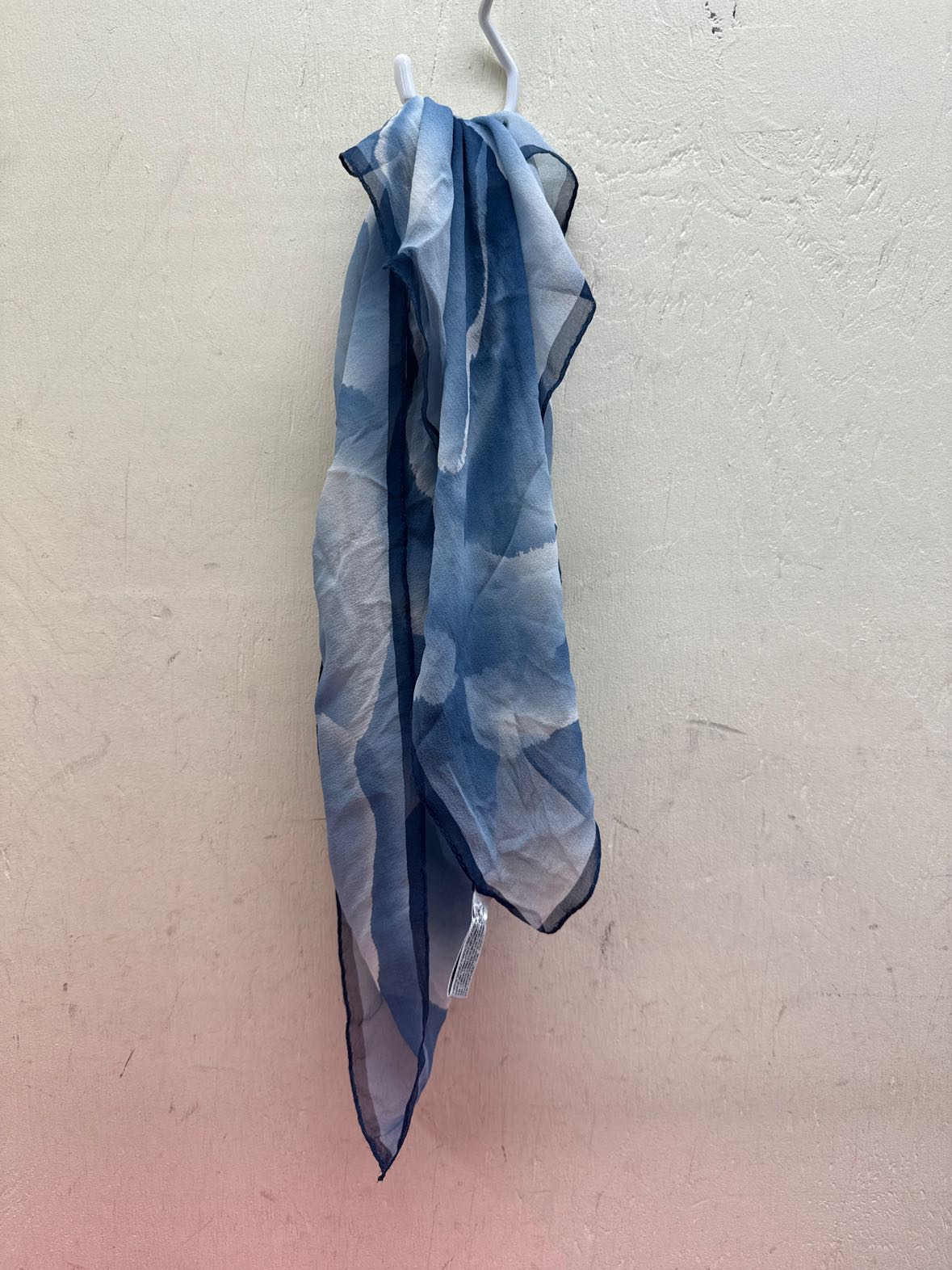 Elaine Gold for Collection Blue Silk Dress Scarf