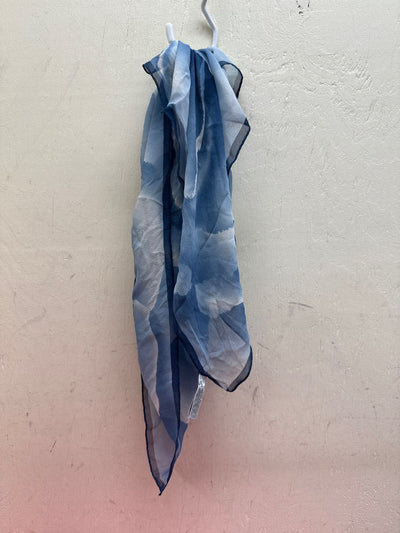 Elaine Gold for Collection Blue Silk Dress Scarf