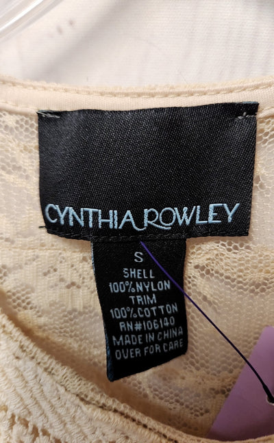 Cynthia Rowley Women's Size S Beige Lace Sleeveless Top