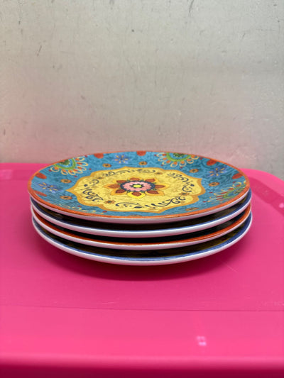 4PCS Certified International Sue Ziipkin Multi-colored Plates