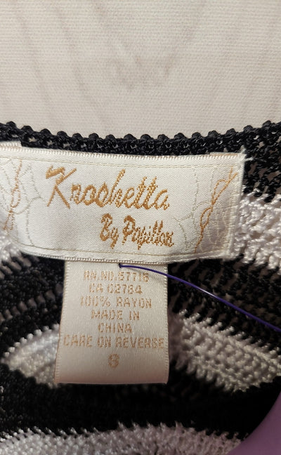 Krochetta Women's Size S Black & White Crochet Dress
