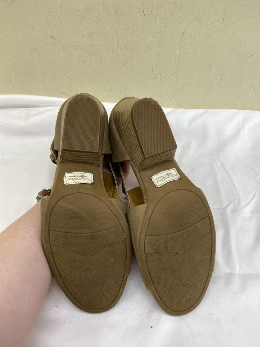 Natural Soul Women's Size 10 Tan Open Toe Pumps