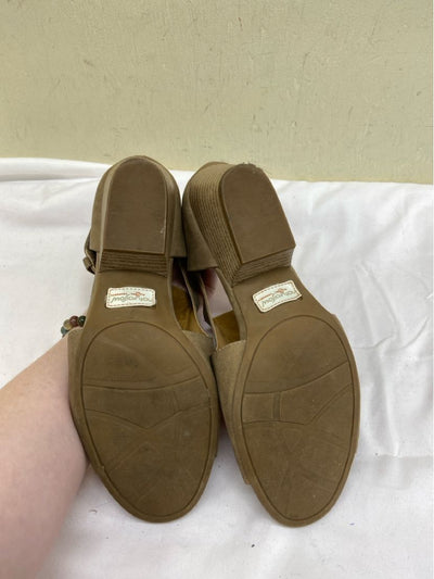 Natural Soul Women's Size 10 Tan Open Toe Pumps