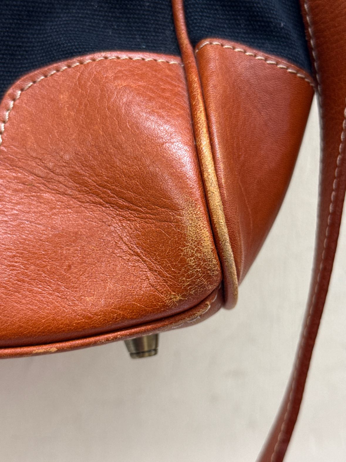 Zink Brand Brown & Black Leather Purse Bag AS IS - wear