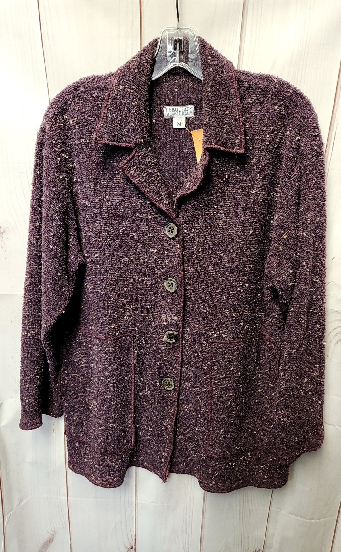 Democracy Women's Size M Purple Cardigan