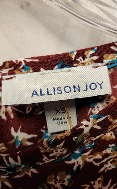 Allison Joy Women's Size XS Red Floral Long Sleeve Top