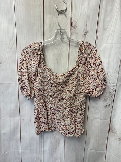Old Navy Women's Size L Beige & Pink Short Sleeve Top