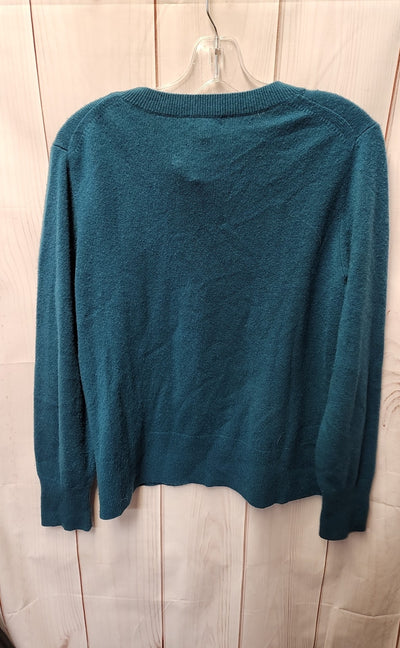 J Crew Women's Size M Green Cashmere Sweater