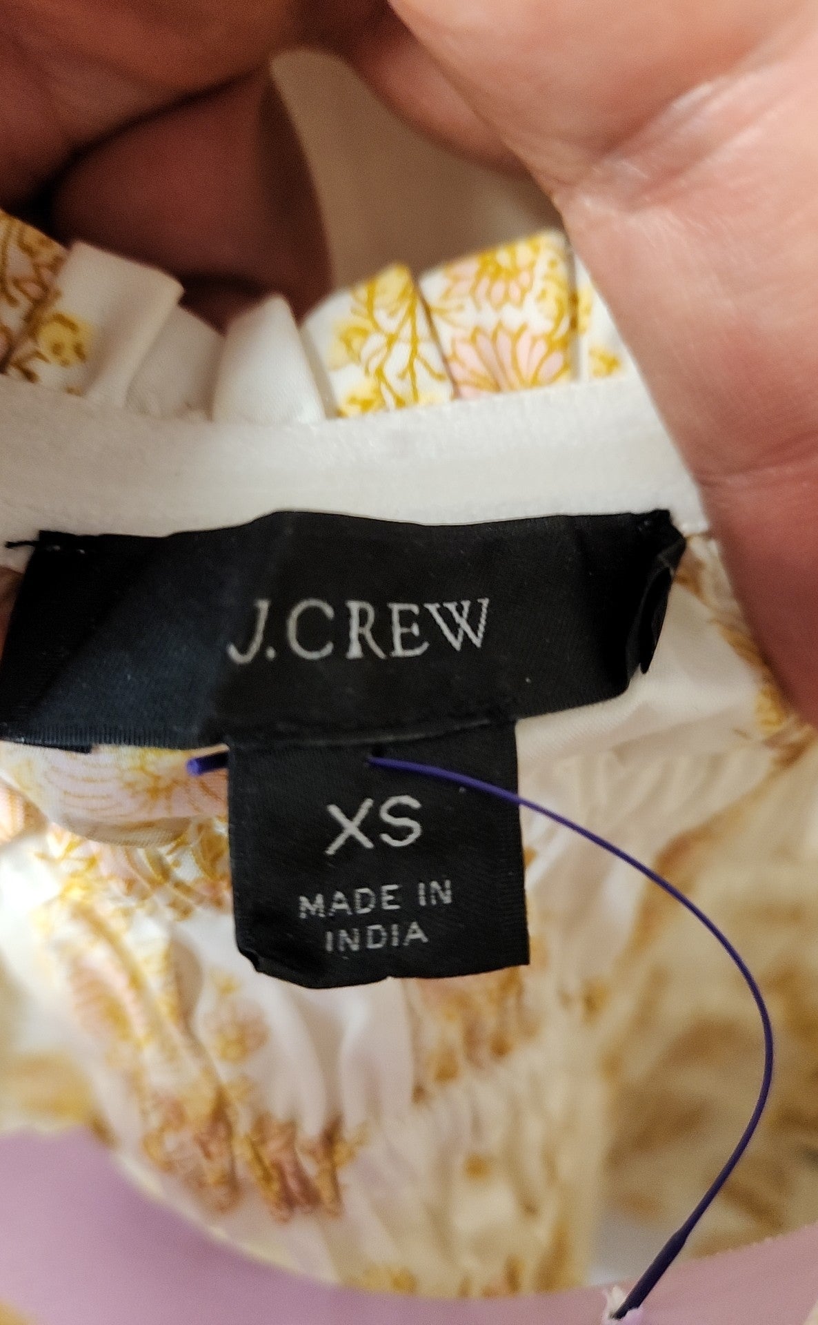 J Crew Women's Size XS White & Yellow Floral Sleeveless Top