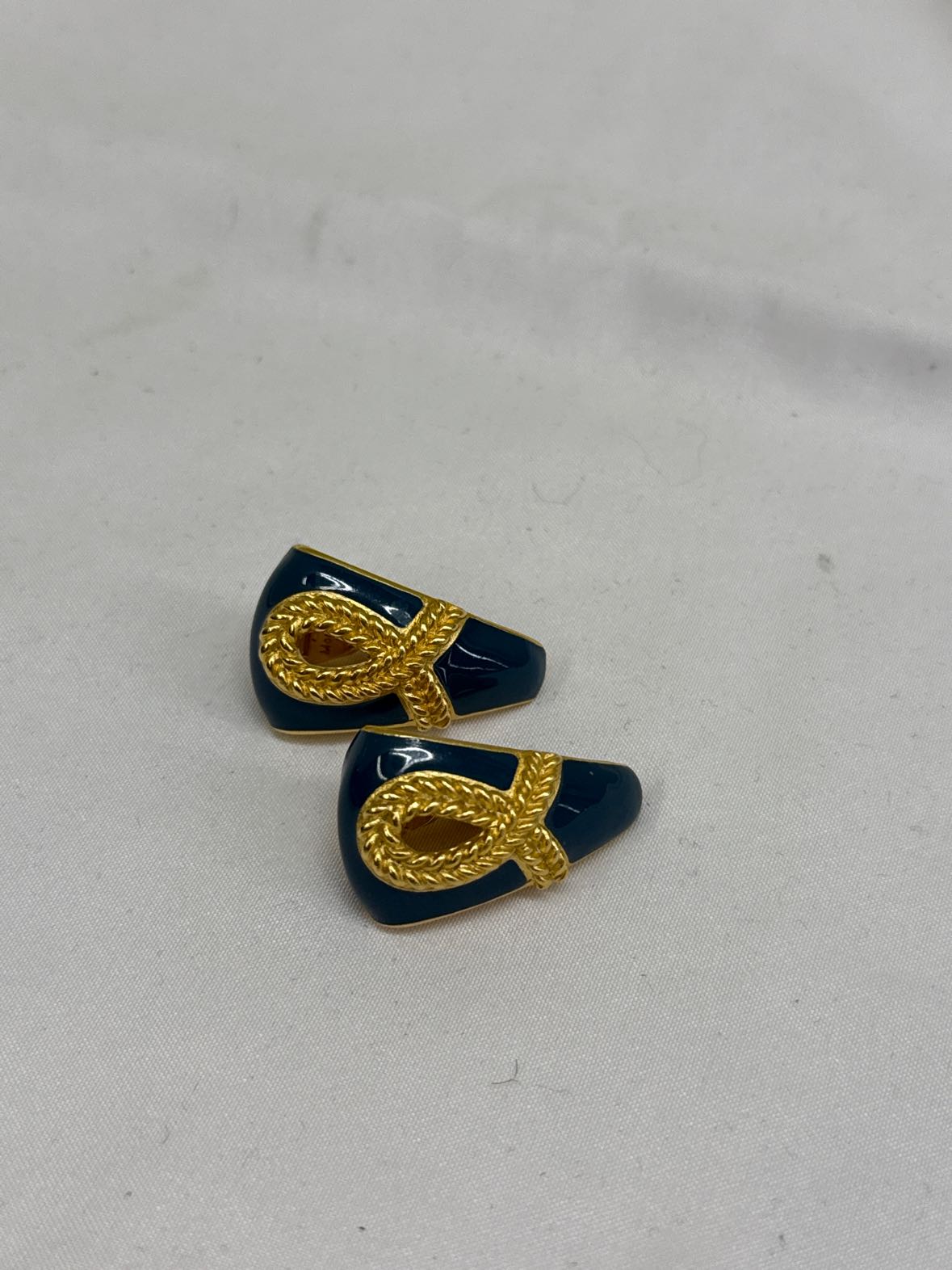 Monet Gold & Blue Clip-on Earrings