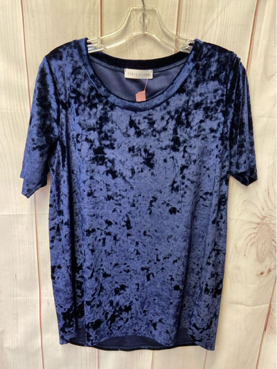 Chris & Carol Women's Size L Blue Short Sleeve Top