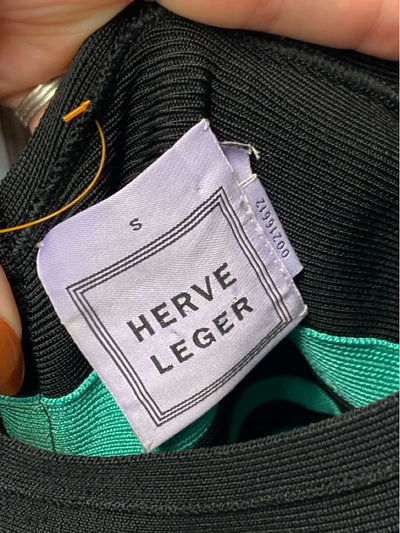 Herve Leger Women's Size S Black & Green Dress