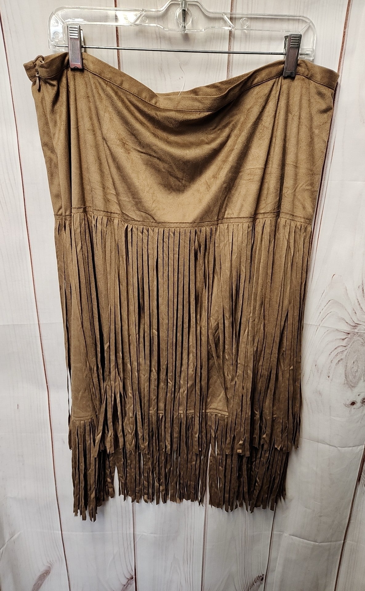 Chico's Women's Size XL Tan Faux Suede Skirt