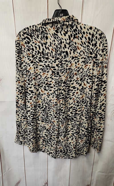 NWT Beach Lunch Lounge Women's Size M Brown Animal Print Long Sleeve Top