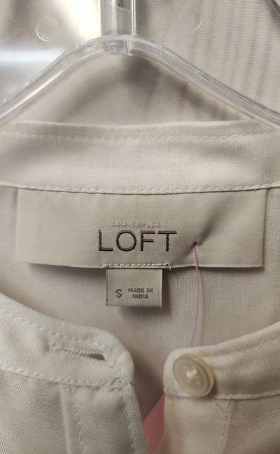 Loft Women's Size S White Long Sleeve Top