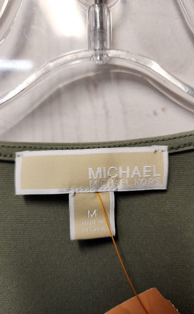 Michael Kors Women's Size M Olive Green Short Sleeve Top