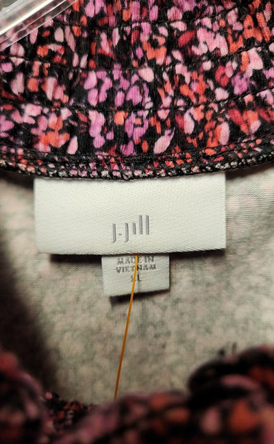 J Jill Women's Size XL Pink Floral Long Sleeve Top