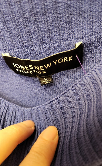 Jones New York Women's Size L Blue Knit Sleeveless Top