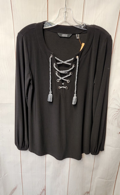 Dennis Basso Women's Size S Black Long Sleeve Top