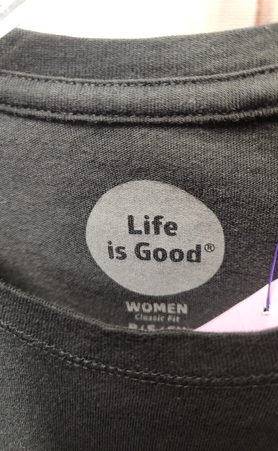 Life Is Good Women's Size S Black Short Sleeve Top