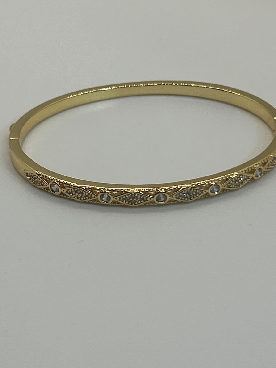 Gold Crystal Rhinestone Bangle Bracelet