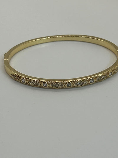 Gold Crystal Rhinestone Bangle Bracelet