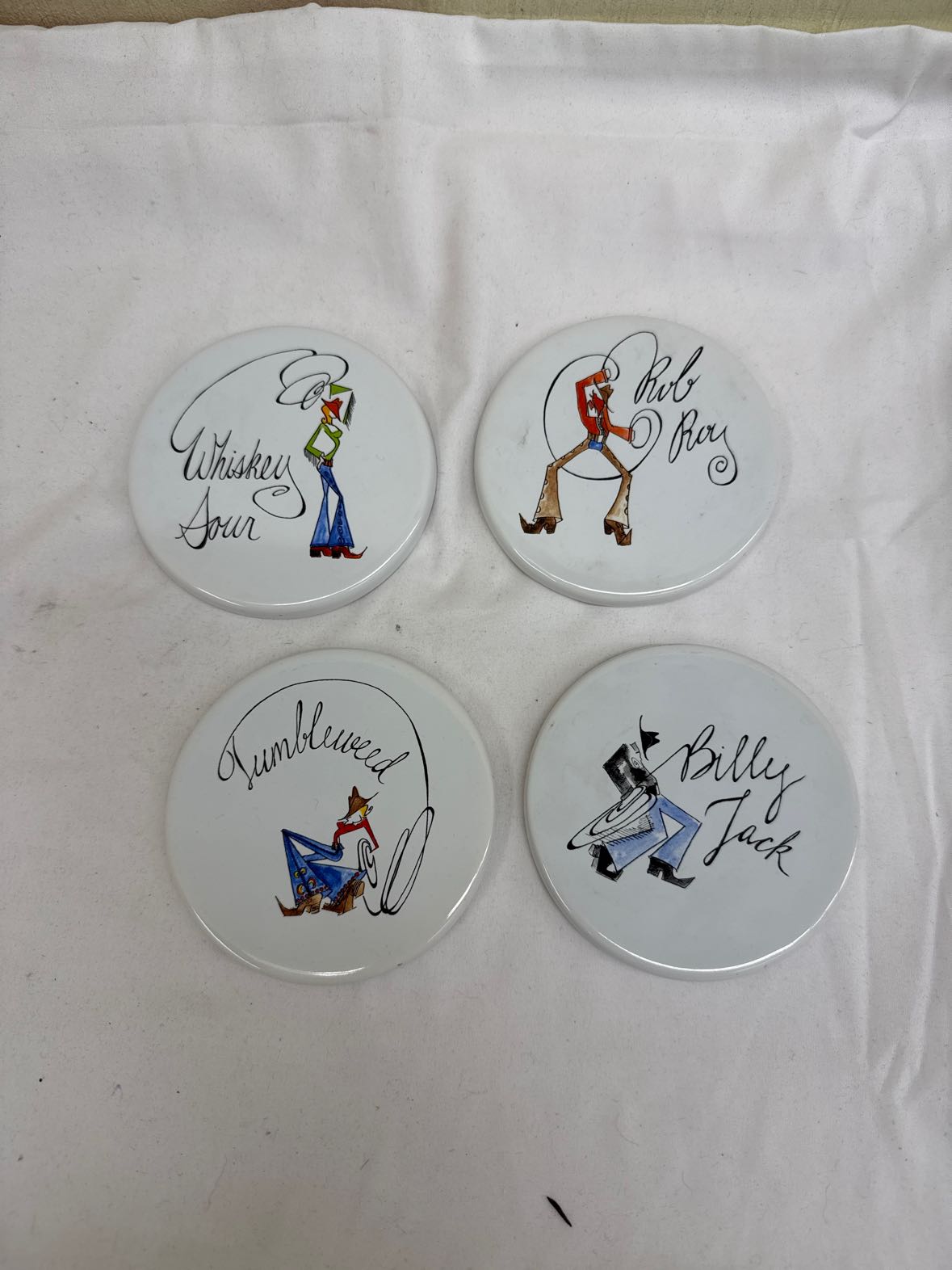 4PCS Pottery Barn White Coasters