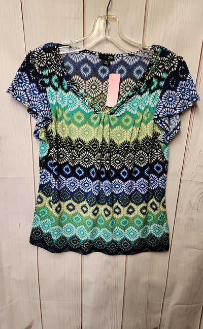 East 5th Women's Size M Blue Short Sleeve Top