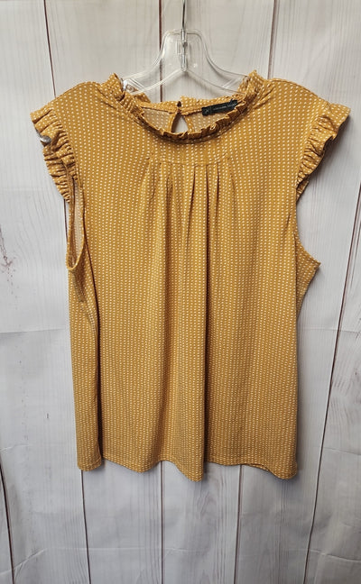 Adrianna Papell Women's Size XL Yellow Sleeveless Top